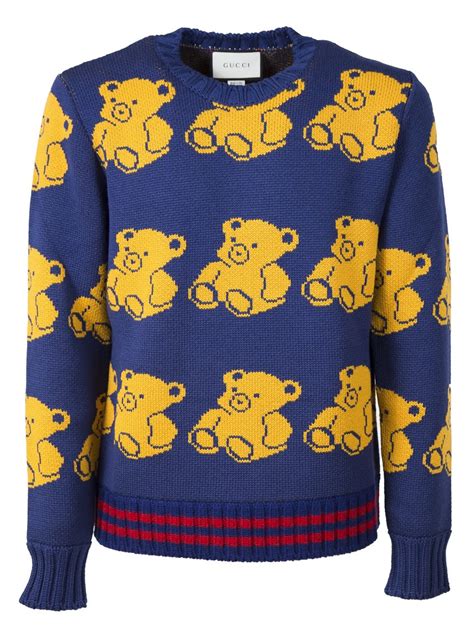 gucci teddy bear jumper replica|gucci sweatpants fake.